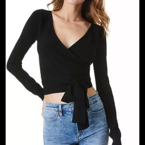 NWT Alice + Olivia Ballet Crop Wrap Top